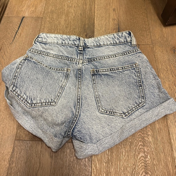 These dark wash jean shorts are a size 23 and very comfortable - Picture 2 of 2